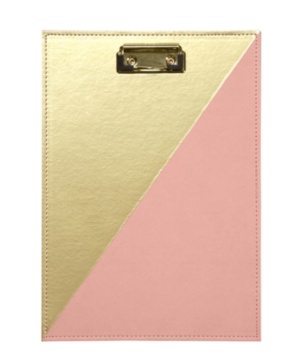 Gold and Pink Clipboard Padfolio