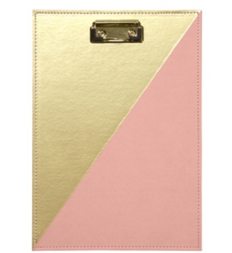 Gold and Pink Clipboard Padfolio